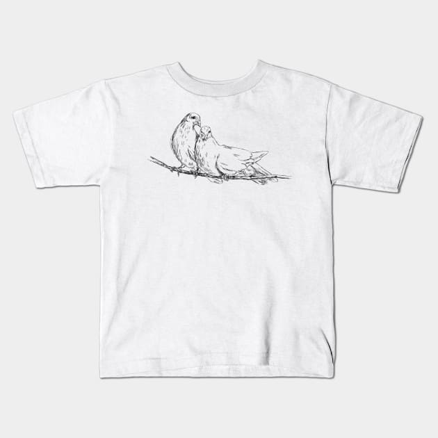 Doves couple Kids T-Shirt by rachelsfinelines